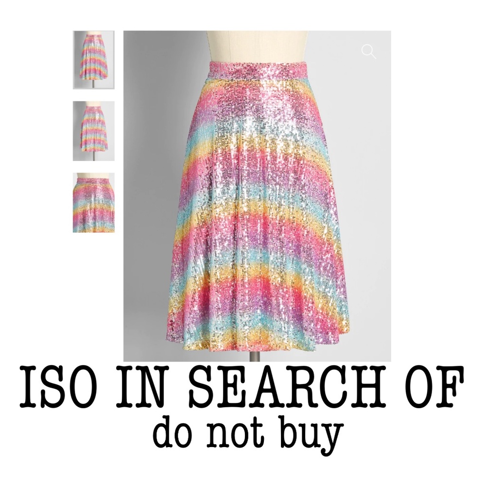 ISO ModCloth prismatic poise pastel rainbow sequin skirt plus size 24W or 26W